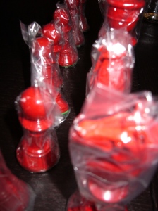 red chess pieces